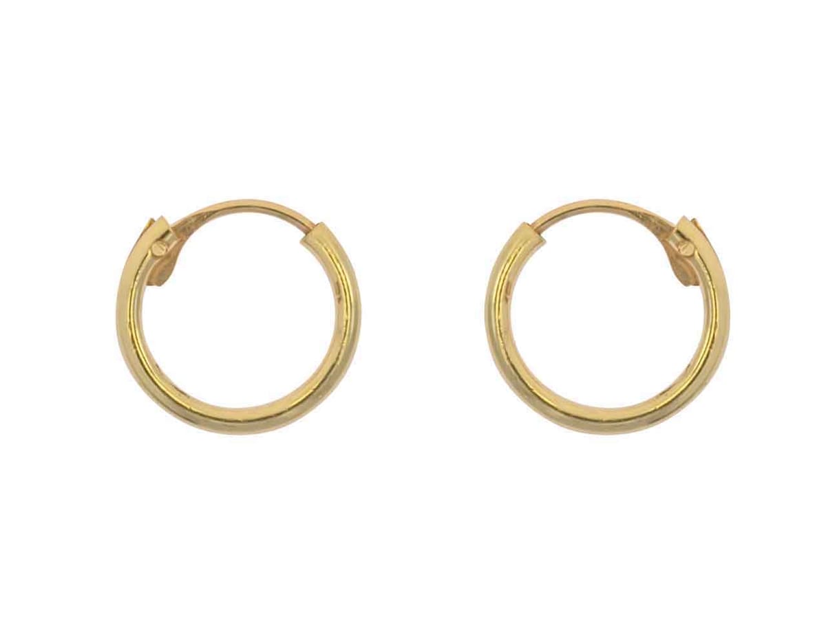9ct Yellow Gold 8.0mm Hinged Sleeper Superlight Hoops, Pack Of 2, 100% Recycled Gold – Cooksongold