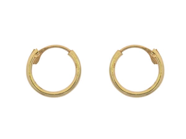 9ct Yellow Gold 8.0mm Hinged Sleeper Superlight Hoops, Pack Of 2, 100% Recycled Gold