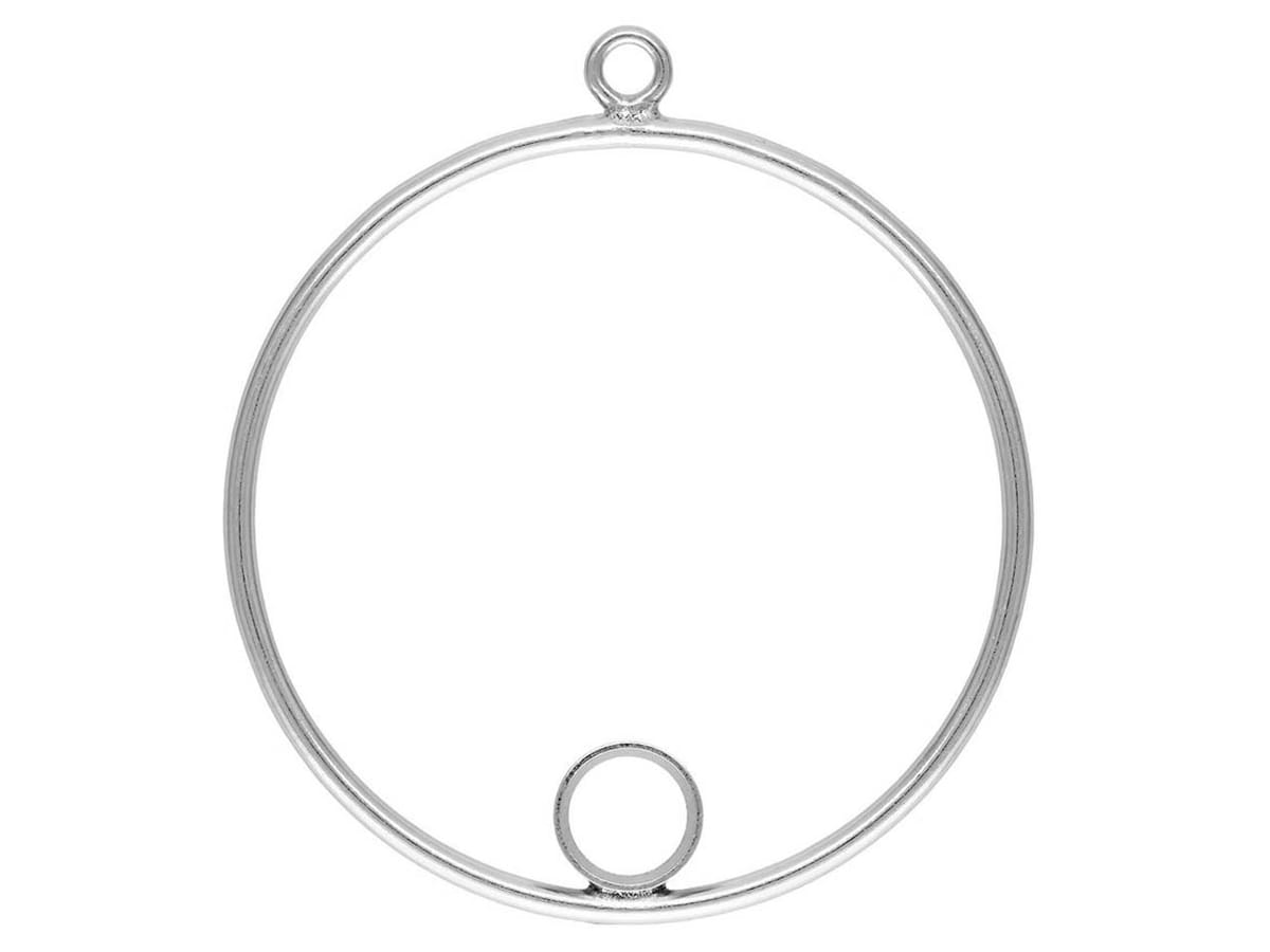 Sterling Silver Drop Round With 4mm Bezel Inside 25mm – Cooksongold