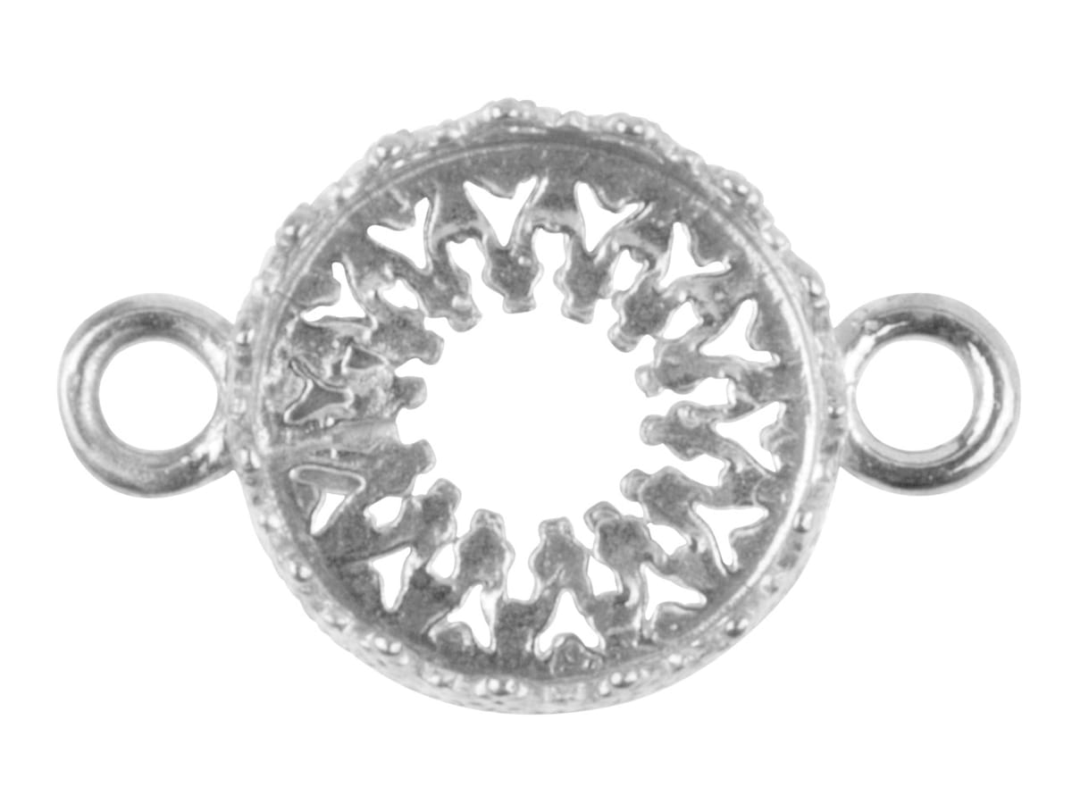 Sterling Silver Round Filigree Bezel Cup 10mm Double Loop – Cooksongold