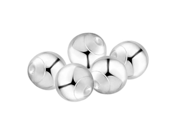Sterling Silver Light Weight 1 Hole Bead With Cup 6mm Pack of 5