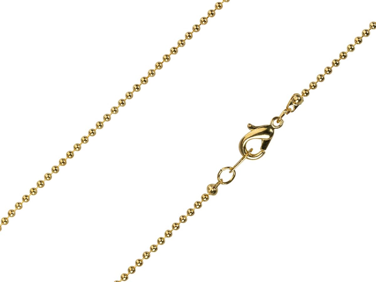 Gold Plated 1.5mm Ball Chain 18"/45cm Unhallmarked – Cooksongold