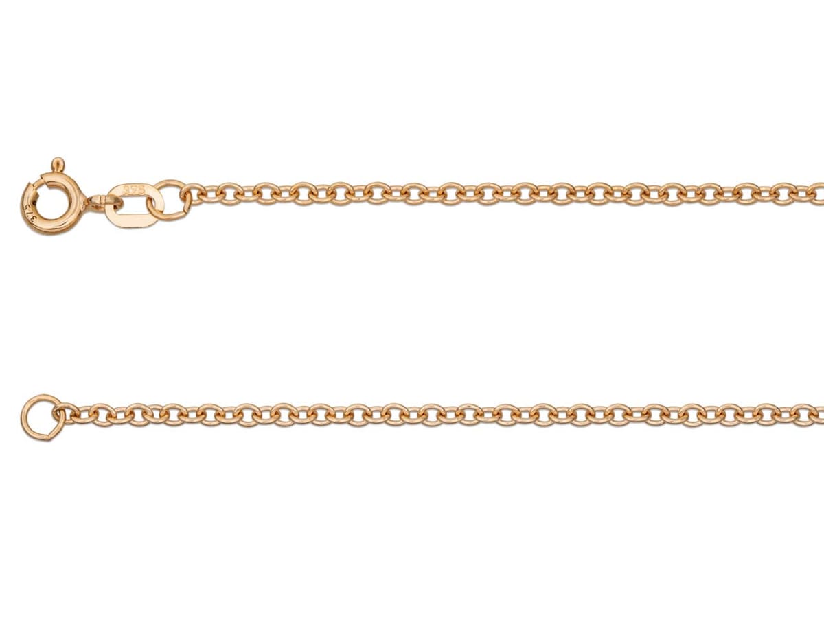 9ct Red Gold 2mm Trace Chain 16"/40cm Hallmarked – Cooksongold