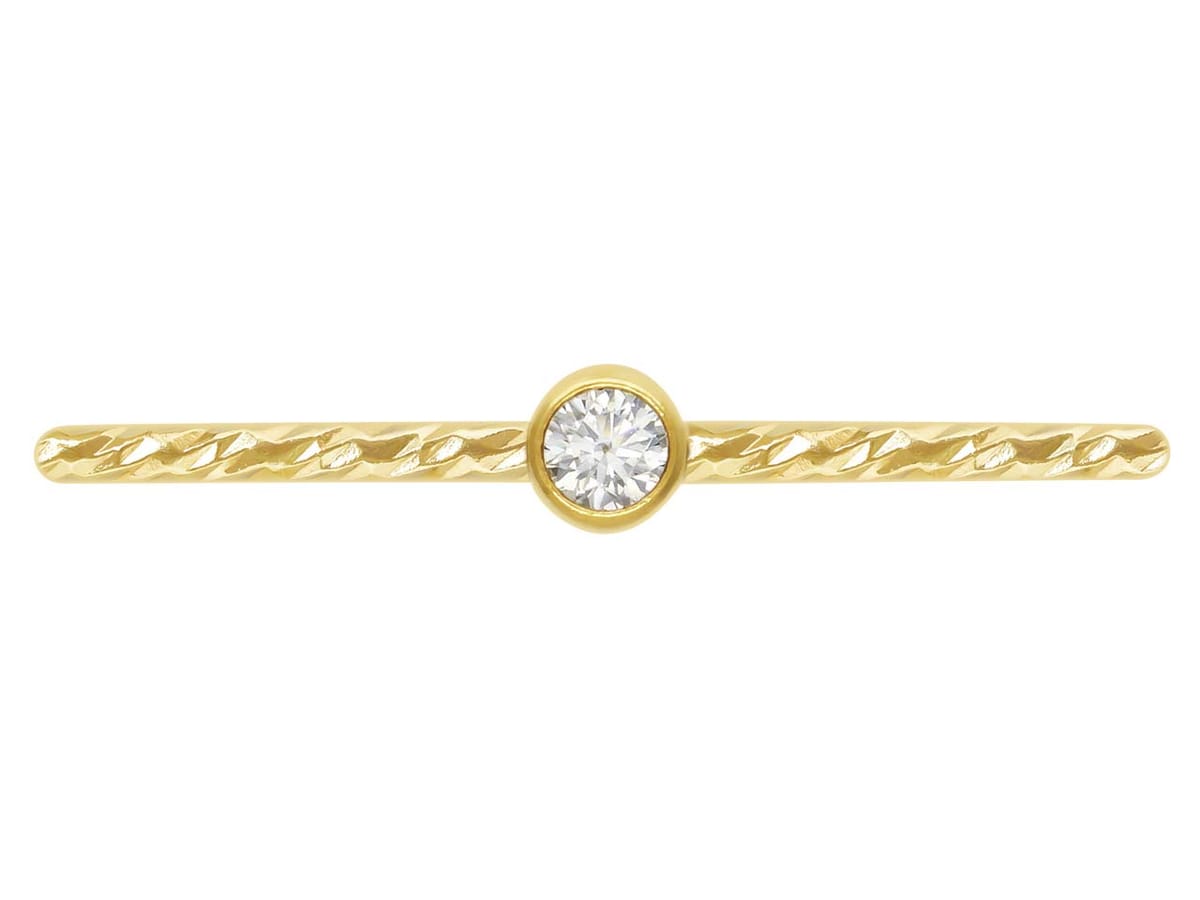 Gold Filled Sparkle Stacking 2mm White Cubic Zirconia Ring Medium – Cooksongold