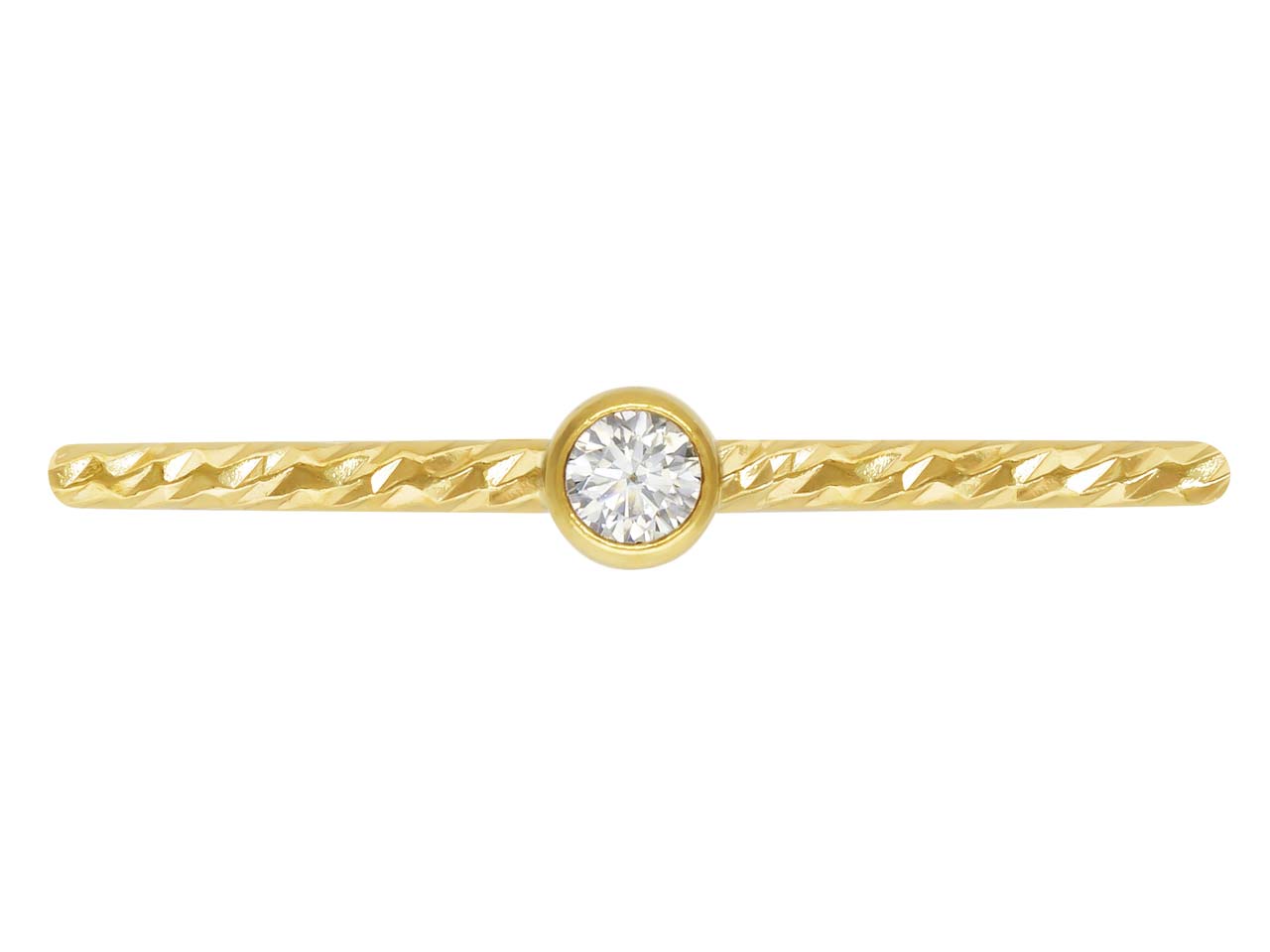 Gold Filled Sparkle Stacking 2mm White Cubic Zirconia Ring Small