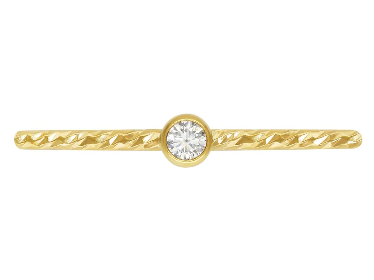Gold Filled Sparkle Stacking 2mm White Cubic Zirconia Ring Small – Cooksongold