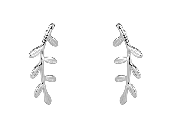 Sterling Silver Vine Ear Climber Earrings