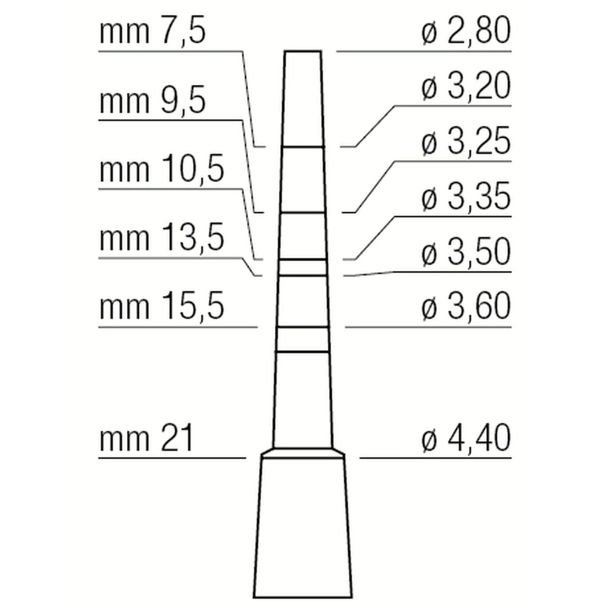 OSTEOTOME mm2.8/mm4.4 414130 – Coricama srl, Systemunabhängige Instrumente und Zubehör