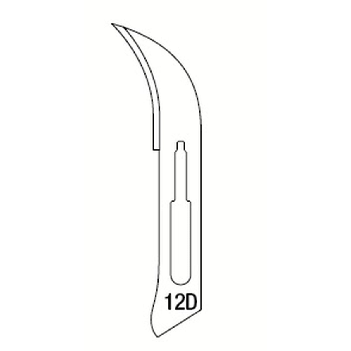 SCALPEL BLADES N.12D - 100 pcs 518125 – Coricama srl, Skalpelle und Zubehör
