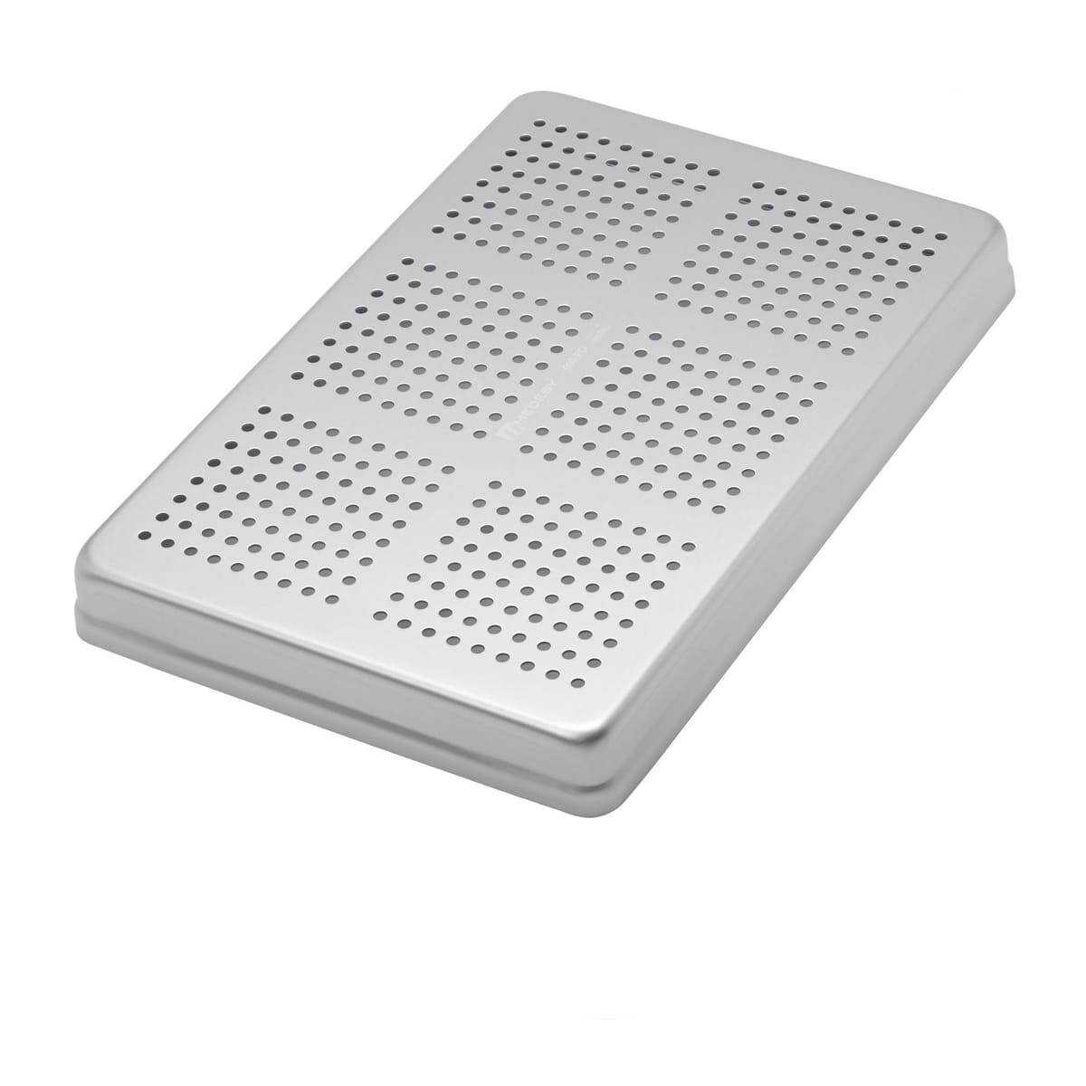 TRAY LARGE PERFORATED ALUMINIUM SILVER - LID 921848 – Coricama srl, Trays, Sterilization Containers and Accessories