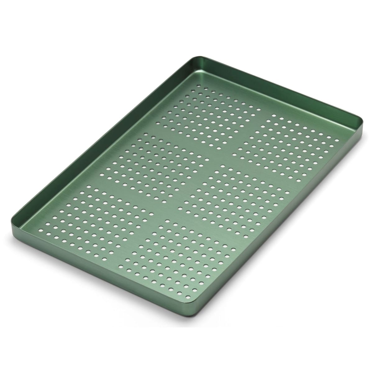 TRAY LARGE PERFORATED ALUMINIUM GREEN 921863 – Coricama srl, Trays, Sterilcontainer und Zubehör