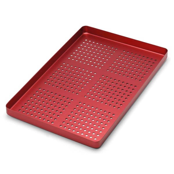 TRAY LARGE PERFORATED ALUMINIUM RED 921873
