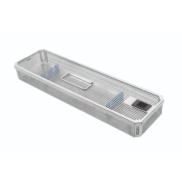perforated basket, 492 x 134 x 65 mm mesh: 4×4 mm, wire: ø 0,1 mm with lid 88.310.55