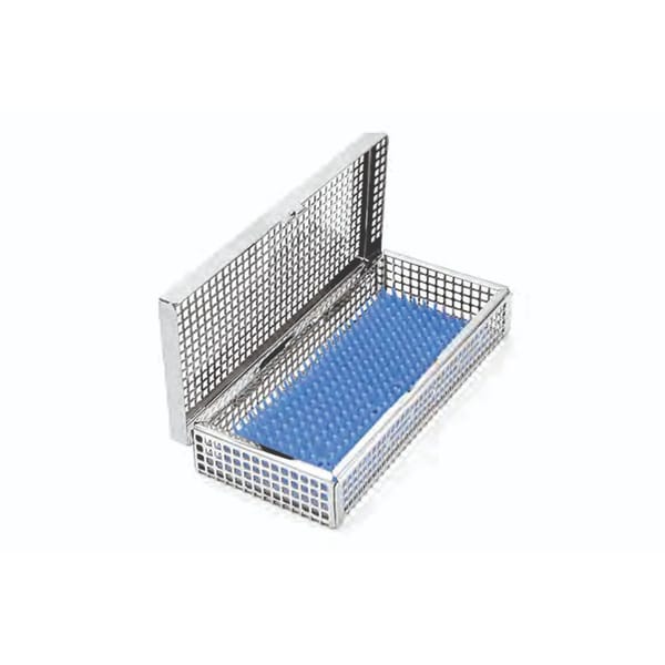 dental basket, 188 x 86 x 32 mm with lid and silicone mat 88.378.50