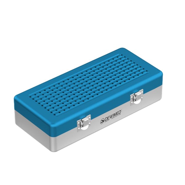 container implant model, 300 x 150 x 75 mm blue non-perforated bottom and perforated lid 88.501.20