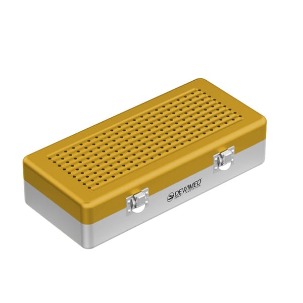 container implant model, 300 x 150 x 75 mm yellow perforated bottom and perforated lid 88.502.60