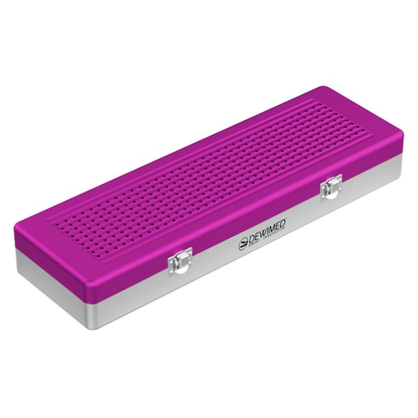 container implant model, 500 x 170 x 75 mm purple perforated bottom and perforated lid 88.505.40