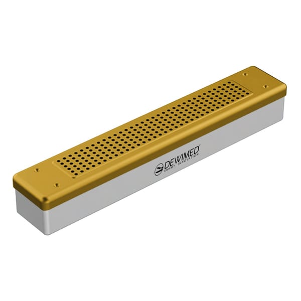 container scopy model, 455 x 80 x 70 mm yellow non-perforated bottom and perforated lid 88.507.00