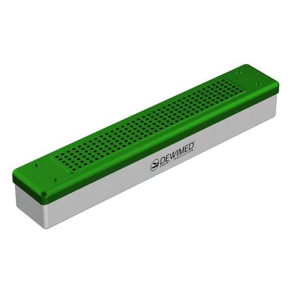 container scopy model, 455 x 80 x 70 mm green perforated bottom and perforated lid 88.508.10