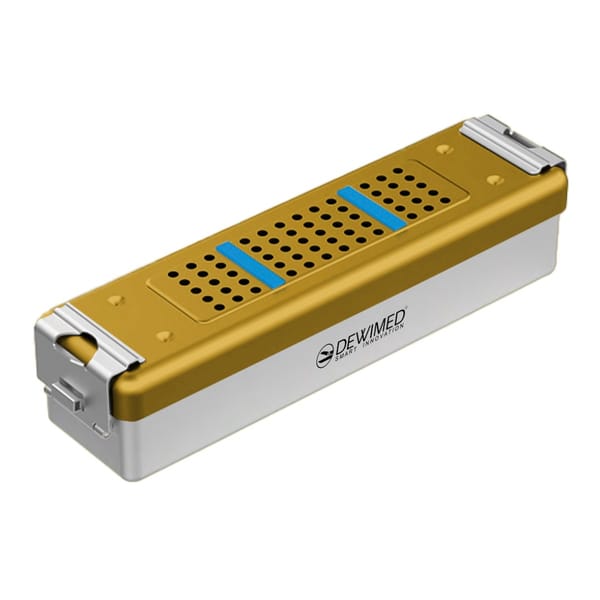 container scopy model with silicone holders, 275 x 70 x 65 mm yellow non-perforated bottom and perforated lid 88.510.40