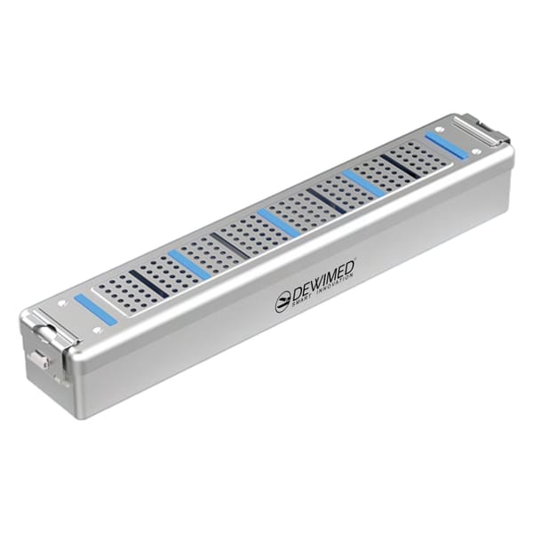 container scopy model with silicone holders, 470 x 82 x 74 mm grey non-perforated bottom and perforated lid 88.511.19