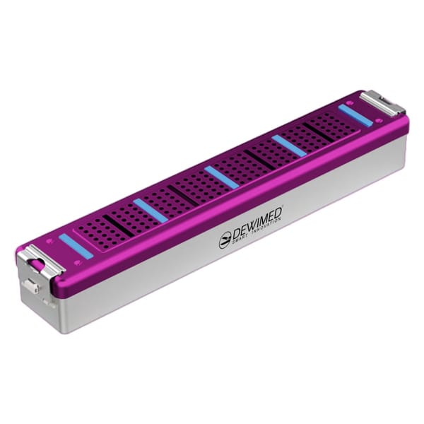 container scopy model with silicone holders, 470 x 82 x 74 mm purple non-perforated bottom and perforated lid 88.512.90