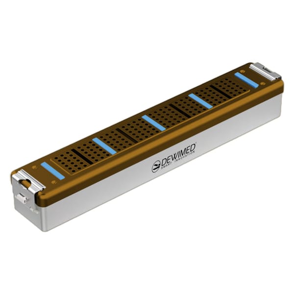 container scopy model with silicone holders, 470 x 82 x 74 mm bronze perforated bottom and perforated lid 88.513.40