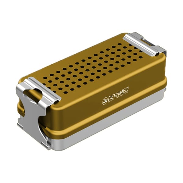 container mini implant, 160 x 72 x 57 mm yellow non-perforated bottom and perforated lid 88.520.40