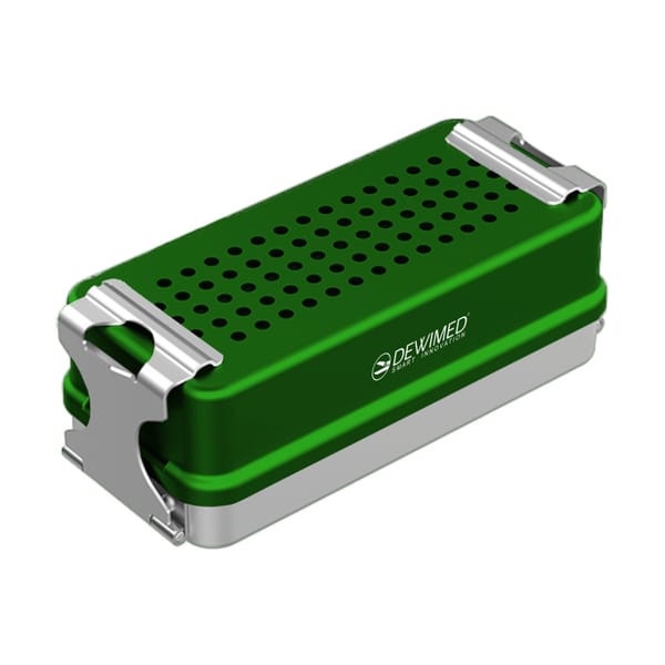 container mini implant, 160 x 72 x 57 mm green perforated bottom and perforated lid 88.521.50