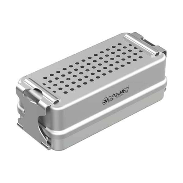 container mini implant, 160 x 72 x 57 mm grey perforated bottom and perforated lid 88.521.70
