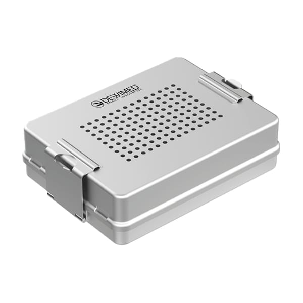 container mini implant, 200 x 147 x 57 mm grey perforated bottom and perforated lid 88.522.30