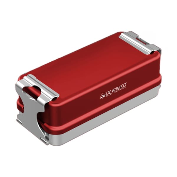 container mini implant, 160 x 72 x 57 mm red non-perforated bottom and non-perforated lid 88.522.50