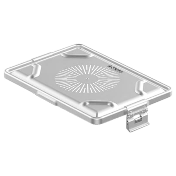 container lid grey, 365 x 255 mm large dental model perforated 88.616.80