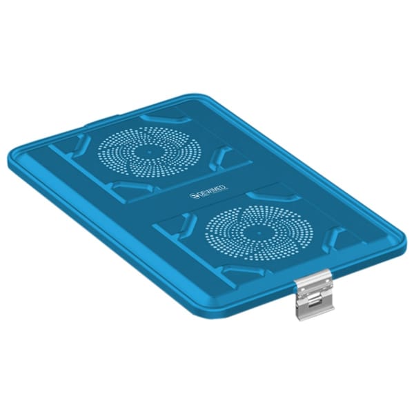 container lid blue, 583 x 370 mm extra large size standard plus model perforated 88.633.29