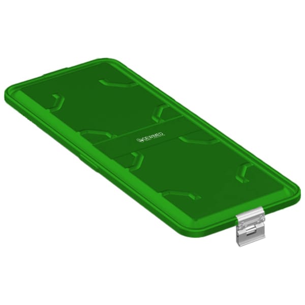 container lid green, 710 x 285 mm extra long standard plus model non-perforated 88.633.82