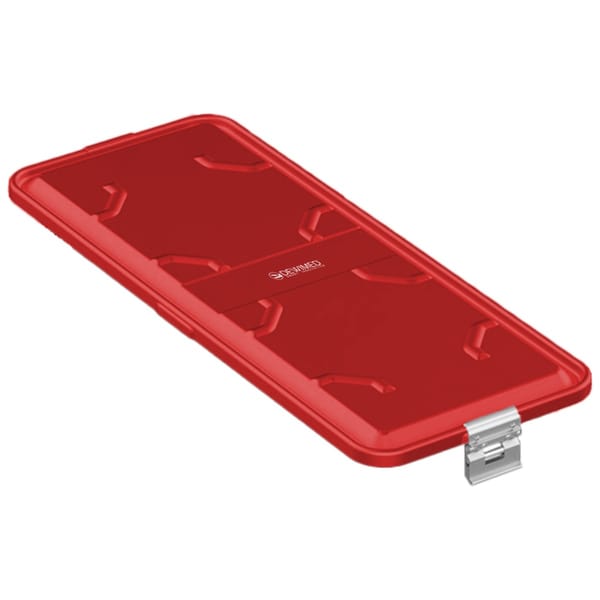 container lid red, 710 x 285 mm extra long standard plus model non-perforated 88.633.84