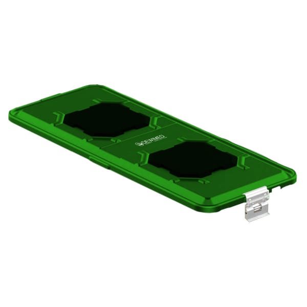 container lid green, 710 x 285 mm extra long b3 barrier model with valve system 88.821.22V