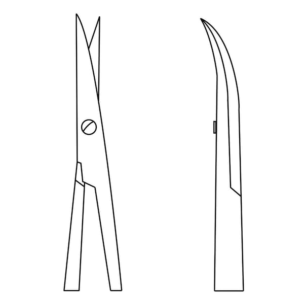 Schere, mikro, Rundgriff, 18 cm stumpf / stumpf