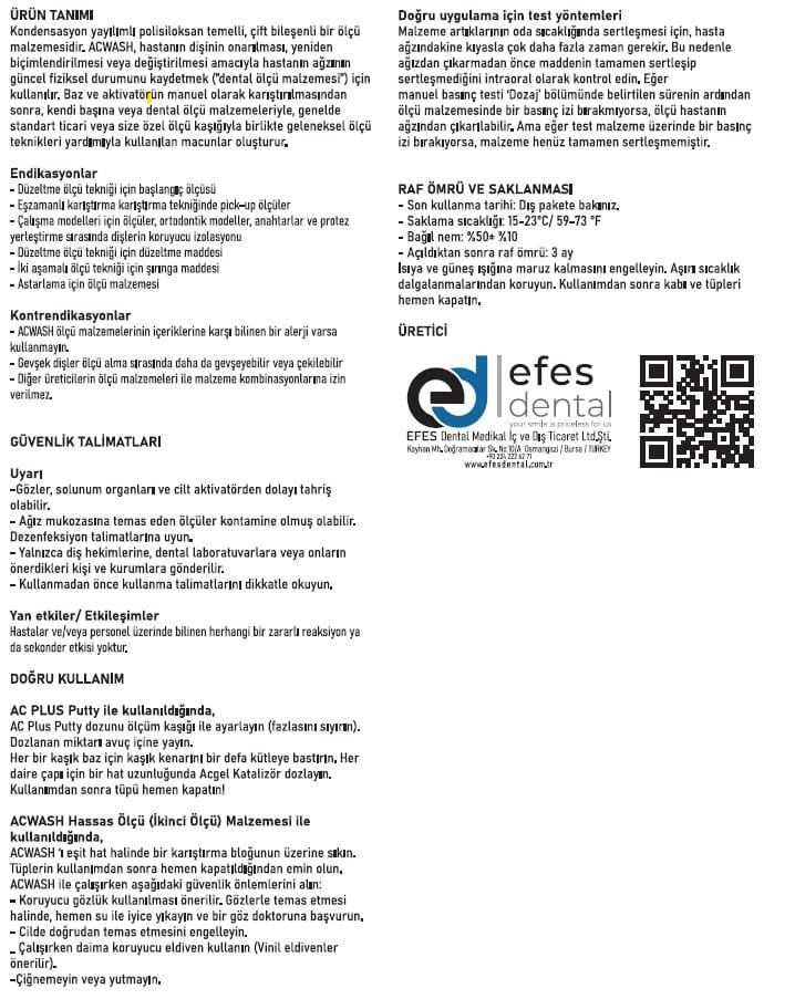 ADDPLUS+ AC GEL (Catalyseur) – Efes Dental Medikal Ic ve Dis Tic., A-Silicones