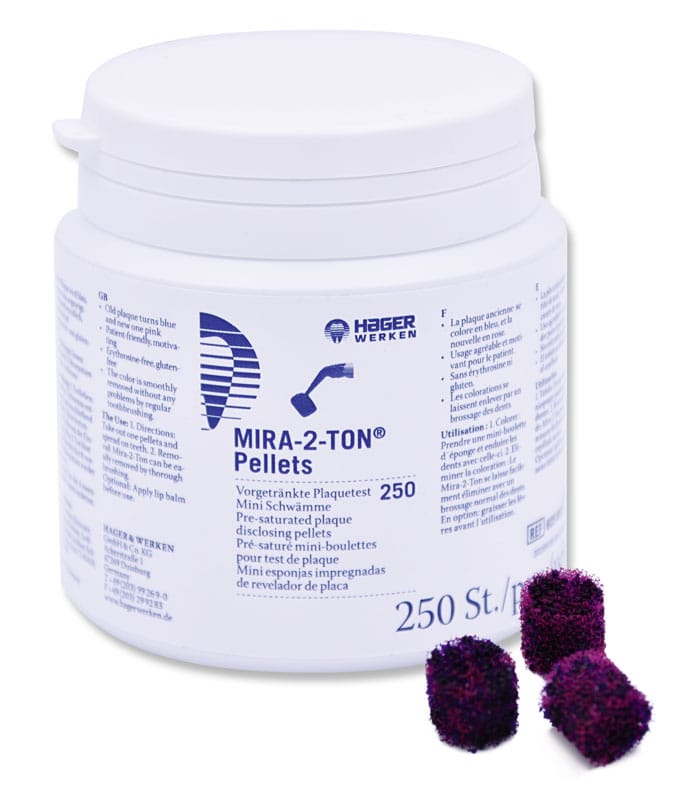 Mira-2-Ton Pellets 250 pcs – Hager & Werken, Plaque Test - Speicheldiagnostik