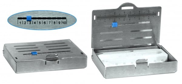 HWM 072-08 Endodontie Kassette 7,7x5,8x2 cm 8 Löcher – Karl Hammacher, Accessories for Root Canal Treatment