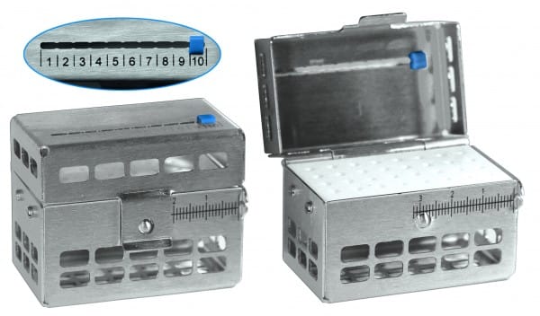 Endodontie-Kassette 6,5x4,3x5 cm 32 Löcher – Karl Hammacher, Trays, Sterilization Containers and Accessories