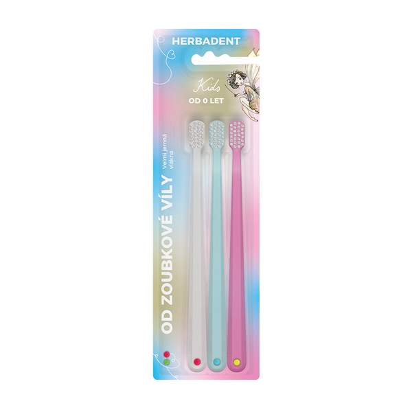 HERBADENT KIDS GLOW Spazzolini con setole ultra-morbide 3 pz