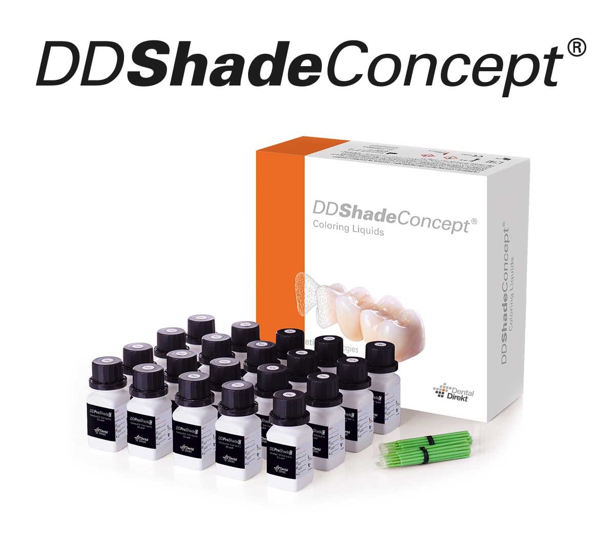 DD Basic Shade Set LBS001, 16x Dentine a 30ml – ERNST HINRICHS Dental, Keramikmassen
