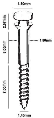 Infinity L, L 15 mm 1,8 Ø – IOS International Orthodontic Services, Verankerungssysteme
