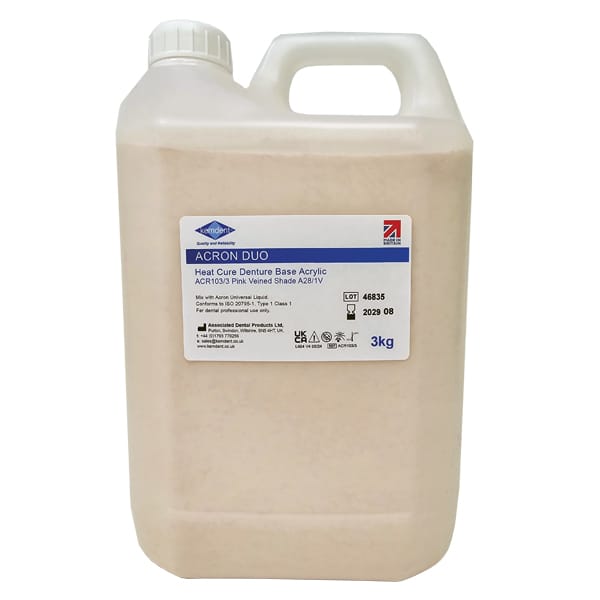 Acron Duo Heat Cure Denture Base Acrylic – Associated Dental Products Limited Kemdent, Kunststoffe