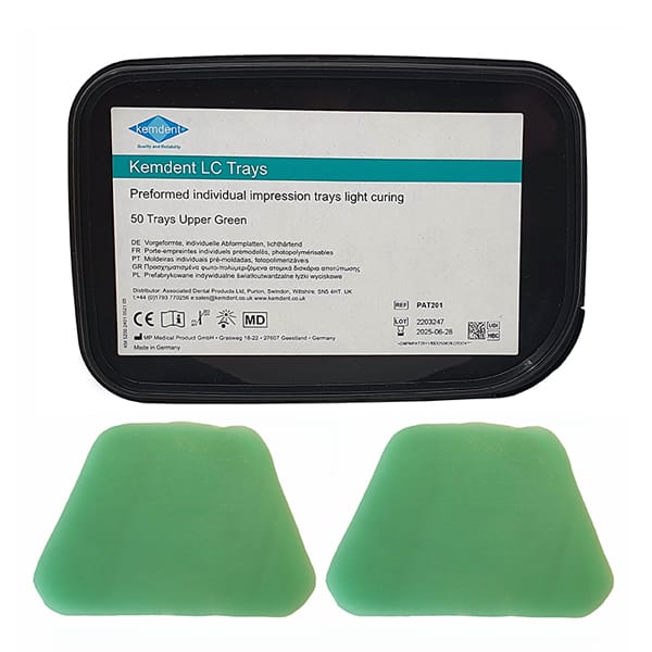 Kemdent Light-Cure Trays Green Upper 50 – Associated Dental Products Limited Kemdent, Impression Trays