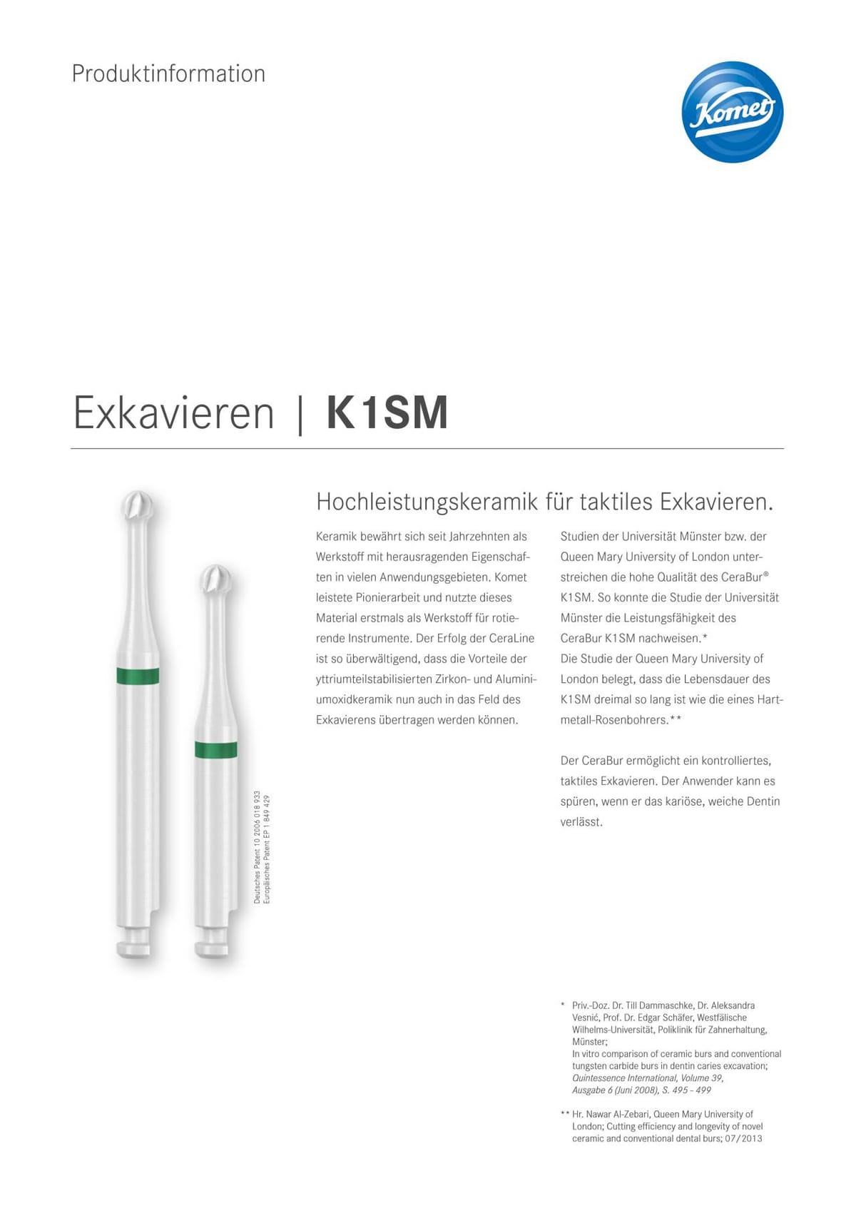PI | K1SM – Komet Dental, Carbide Burs, Ceramic Burs