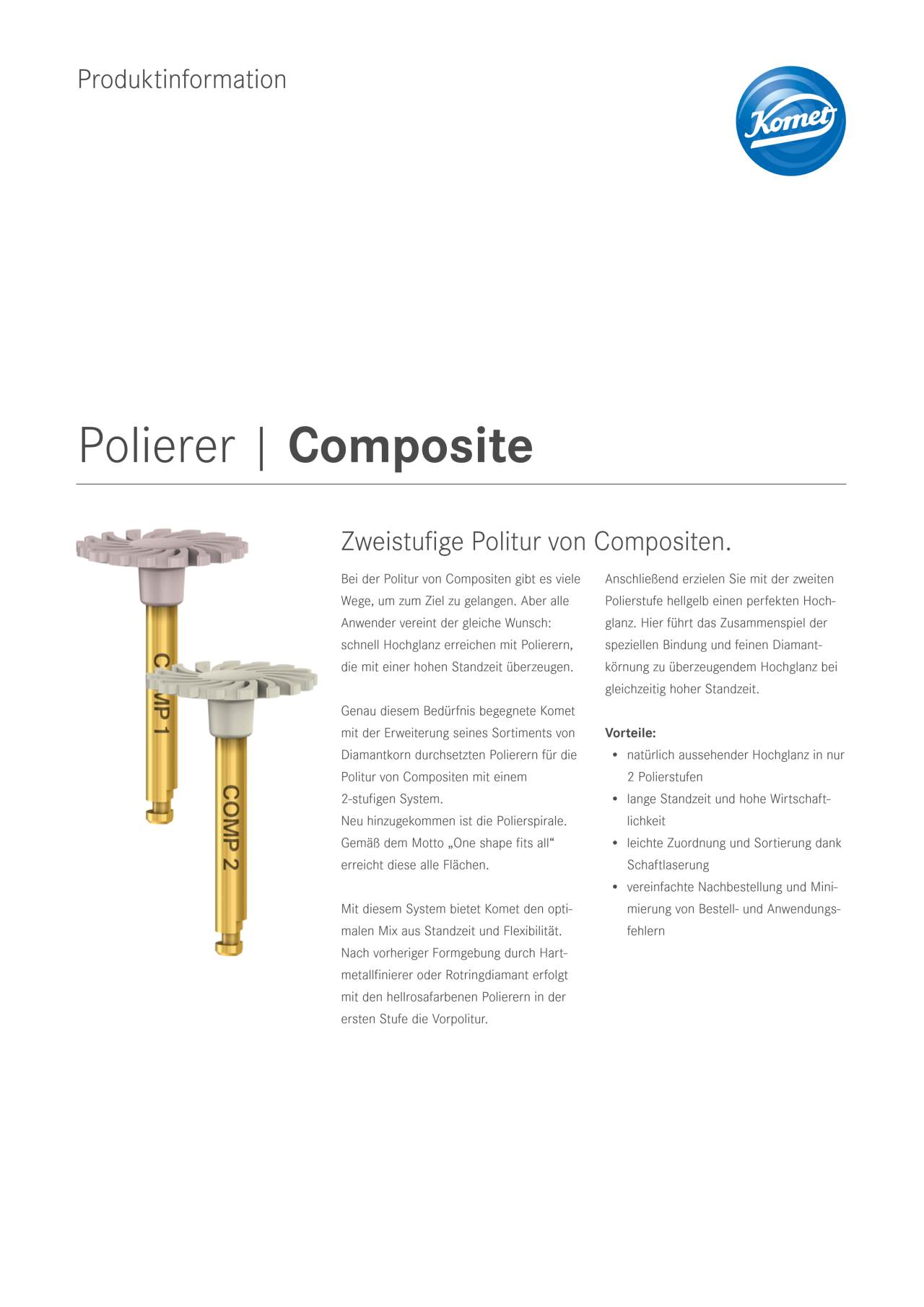 PI | Polierer Composite zweistufig – Komet Dental, Polishing Points & Cups