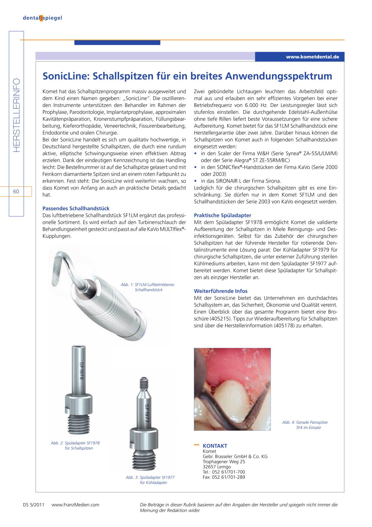FB | SonicLine – Komet Dental, Scaling Units